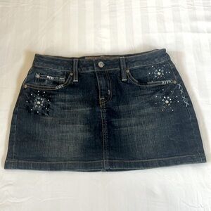 Vintage Y2K Papaya denim MINI skirt. Amazing detail!